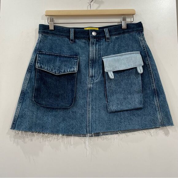 Everlane Cargo Mini Jean Skirt - Picture 2 of 10